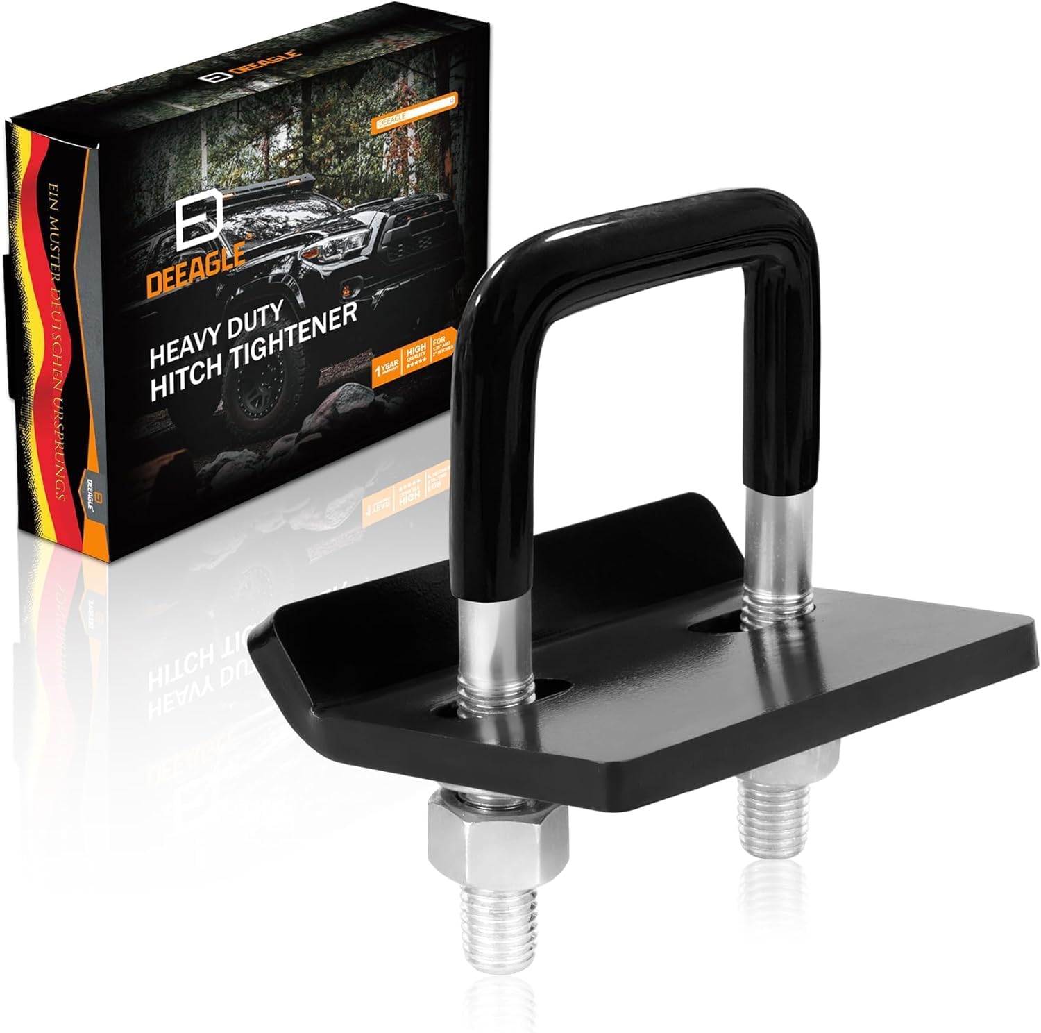 Hitch Tightener Anti Rattle Stabilizer for 2.5" and Universal Trailer Coupler Ball Lock Yellow