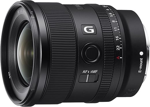 Sony E Mount Sony Fe 20 Mm F1.8 G Full-Frame Lens (Sel20F18G)|Prime Lens|Wide-Angle Lens,Black