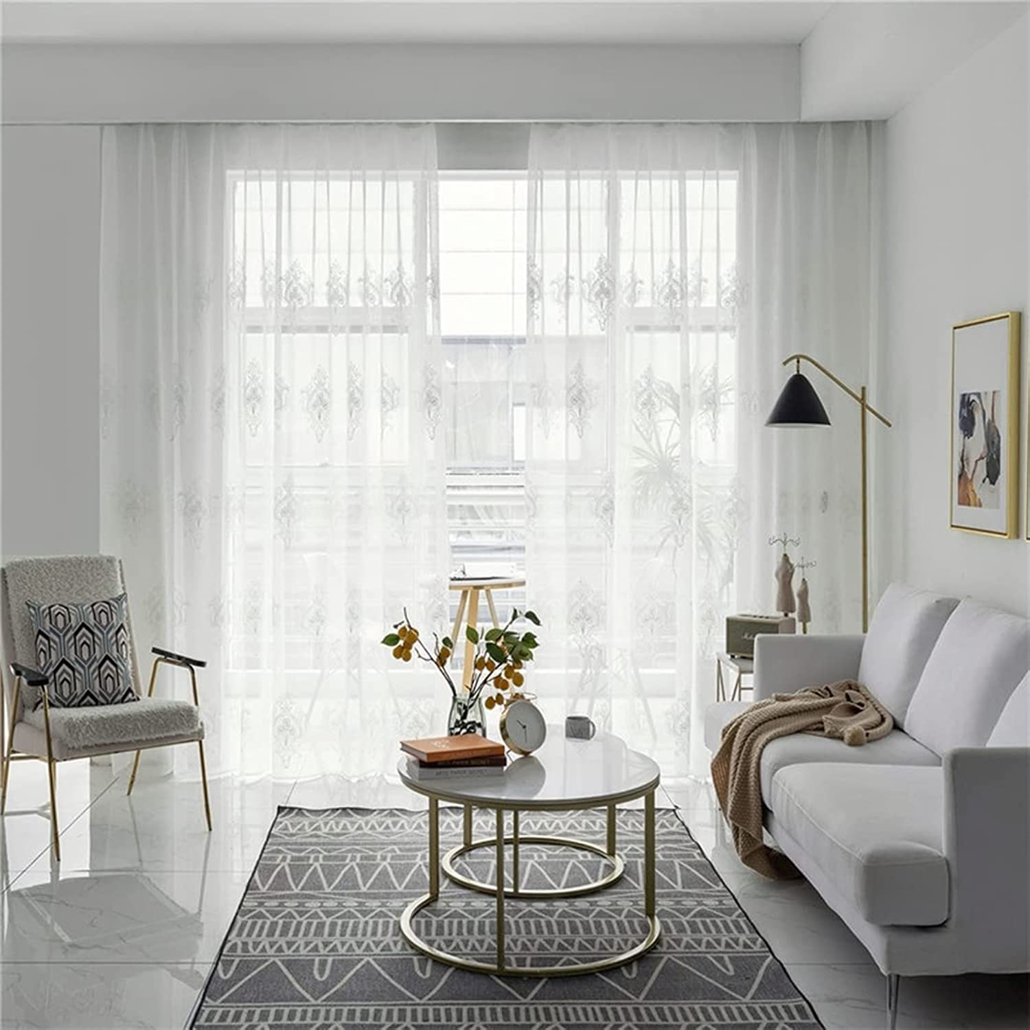 TSSHOUSE Net Curtains(White, 150)