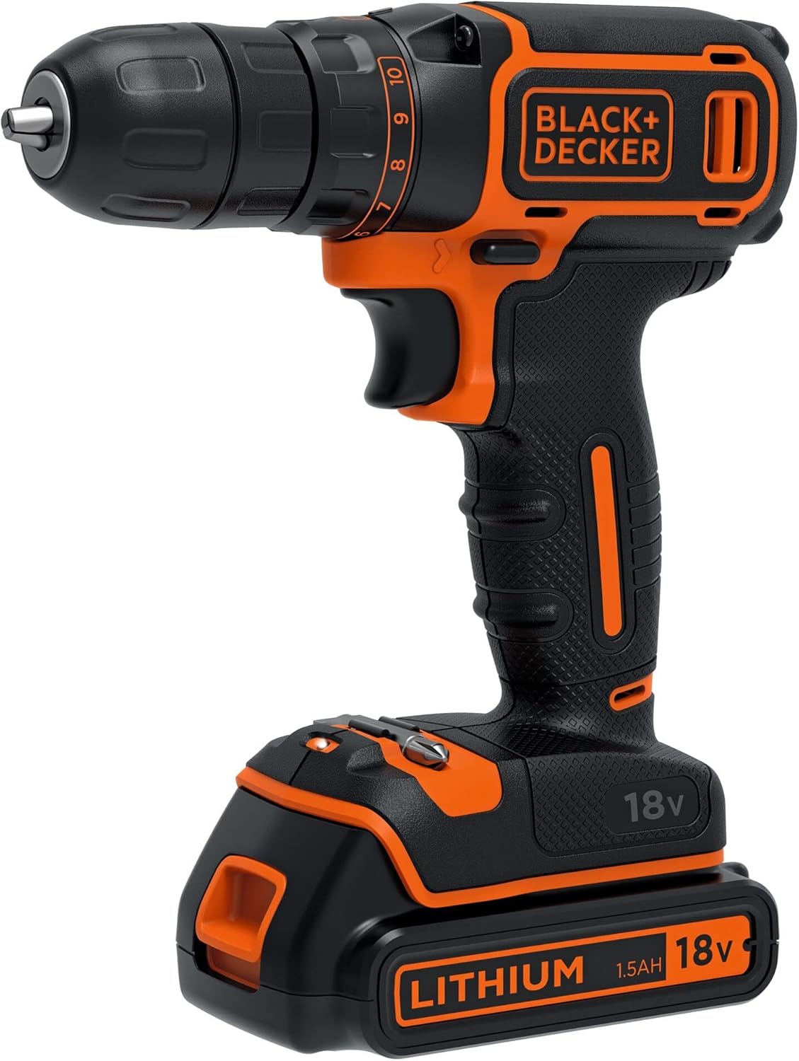 BLACK+DECKER Trapano Avvitatore A Percussione 18V - 2 Batterie 1.5Ah - BDCHD18KB-QW - Foto 3
