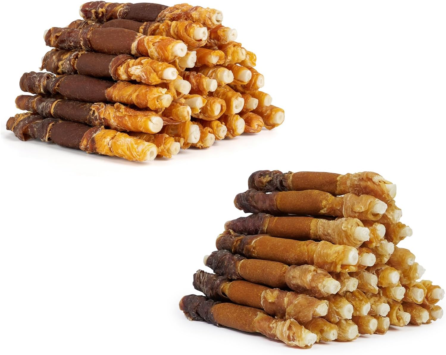 MON2SUN 5 Inch Triple Flavor Chicken Liver Duck and Chicken Rawhide 30 Count for Small and Medium Dogs & 5 Inch Triple Flavor Chicken Pumpkin and Duck Rawhide 30 Count for Small and Medium Dogs