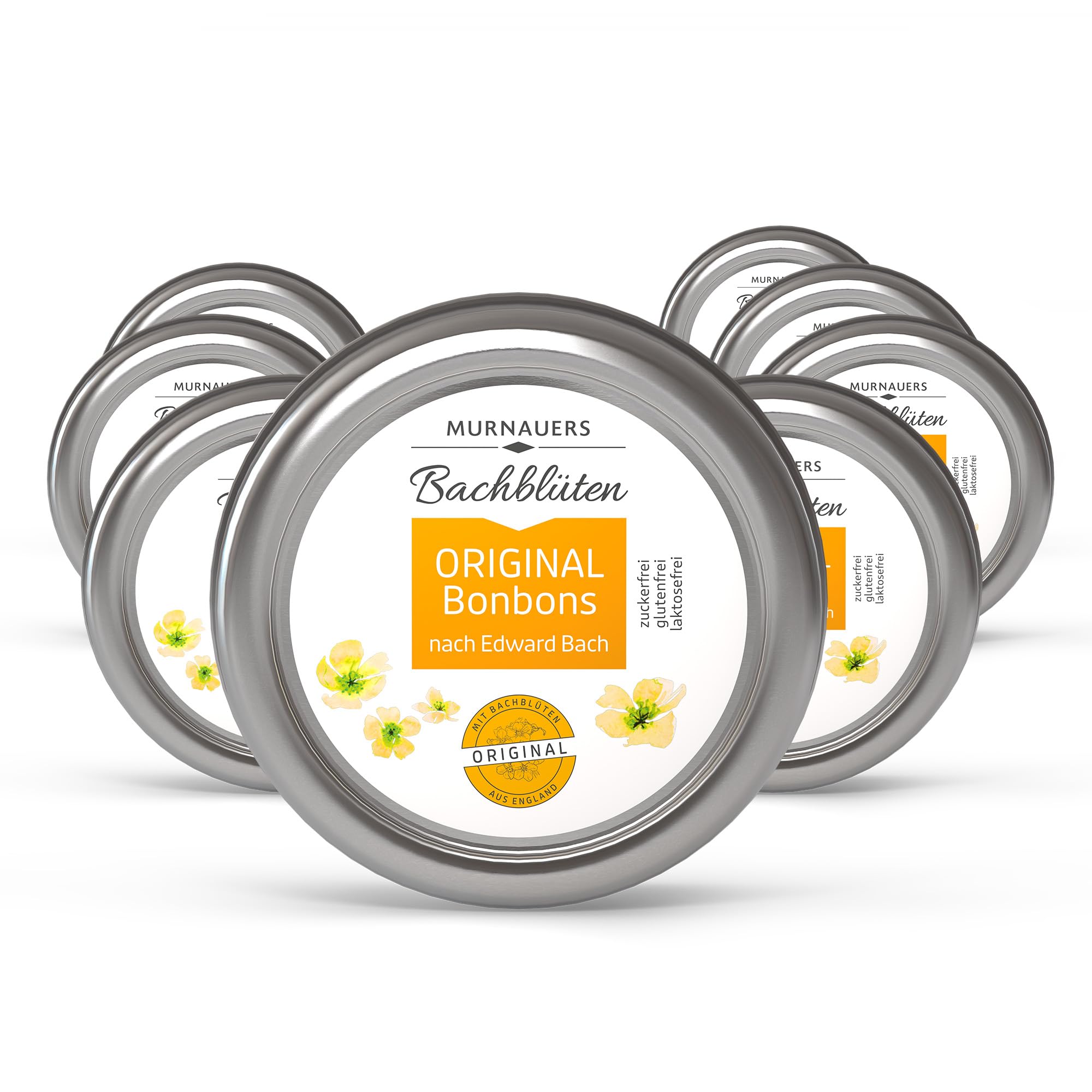 Murnauers Bachblüten Original Bonbons 8 x 50 g | Nr. 39 | Alltag in Balance |Mit Original Bachblüten nach Edward Bach aus England | Zuckerfrei | Glutenfrei | Laktosefrei