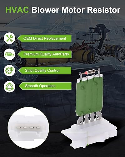 Miniatura 2 de SCITOO Regulador de resistencia del motor del ventilador del ventilador del calentador de aire acondicionado para 2006-2008 para Audi A3,2009-2012