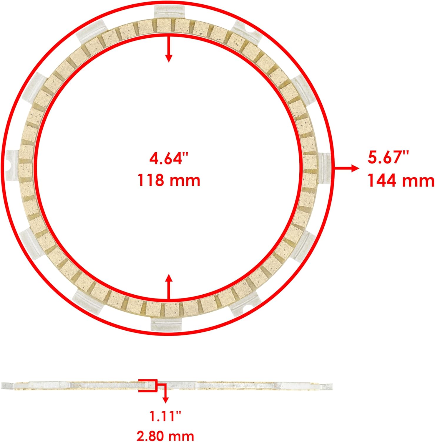Caltric Clutch Friction Plates Kit Compatible with Suzuki GSX800RQM GSX8R GSX-8R GSX-800R 2023-2024 / DL800DERCM DL800RQM DL800ERC V-Strom 2023-2024