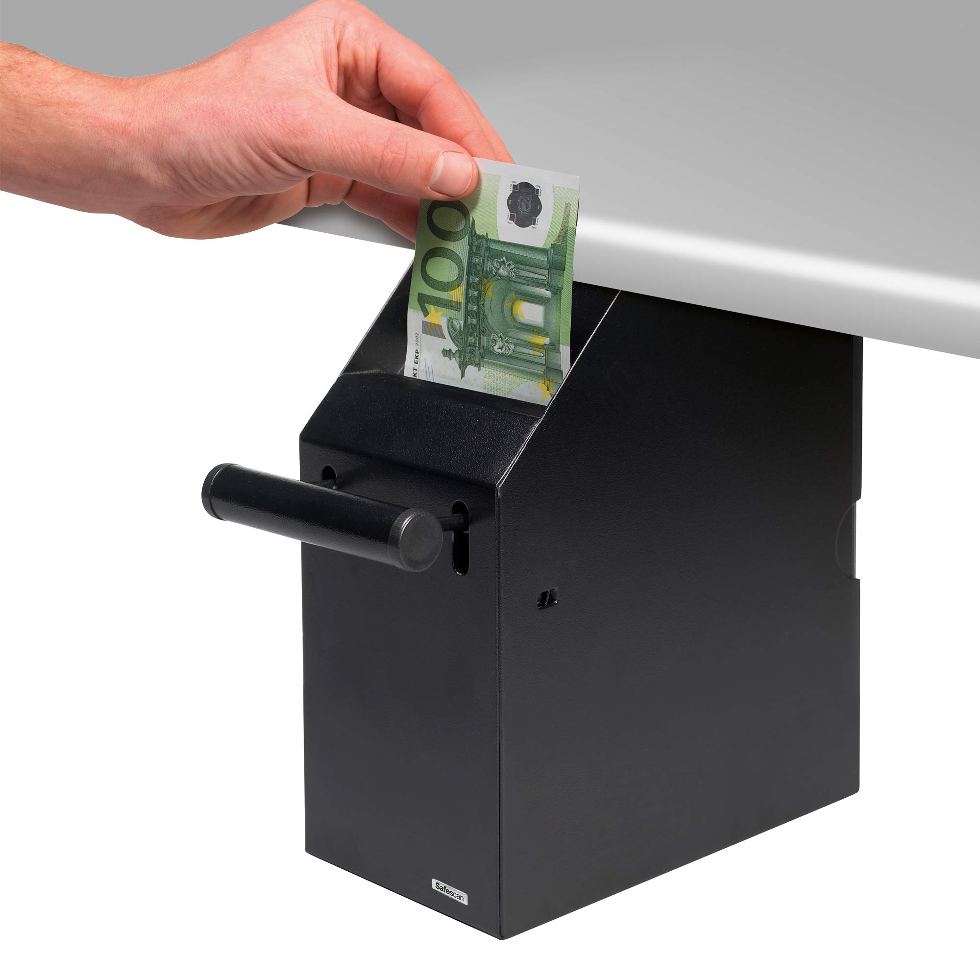 Safescan 4100 POS Safe (schwarz), sichere und diskrete Aufbewahrung von bis zu 300 Banknoten - perfekt für die Montage unter dem Verkaufstresen - Einfache Installation in der Nähe Ihre Kassenschulade