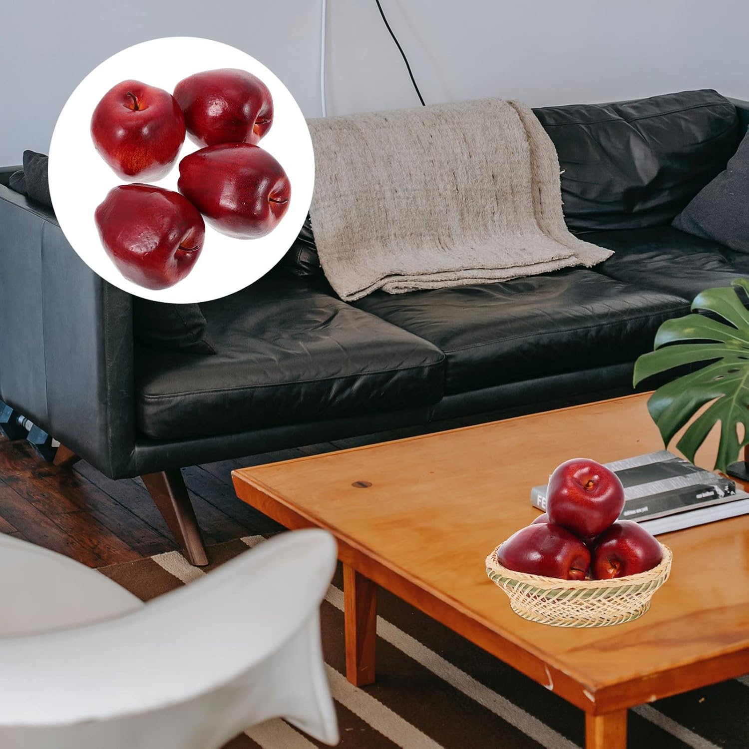 Milisten 4pcs Artificial Red Delicious Lifelike Fake Fruits for Home Decoration Photo Props Restaurant Display and Realistic Decor Dark Red