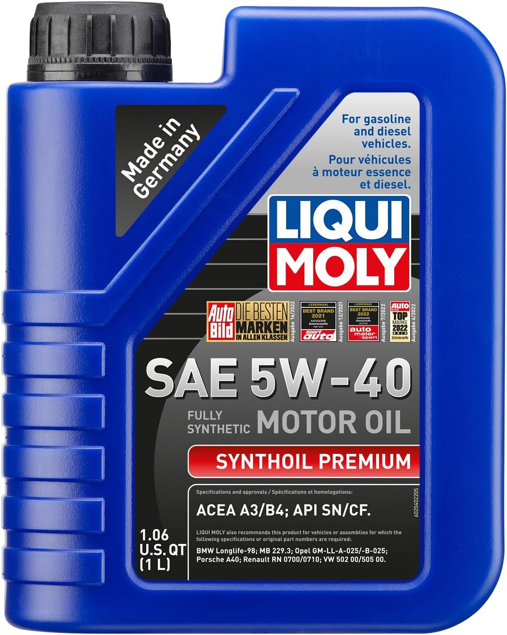 Synthoil Premium SAE 5W-40 | 1 L | Fully synthetic engine oil | SKU: 2040