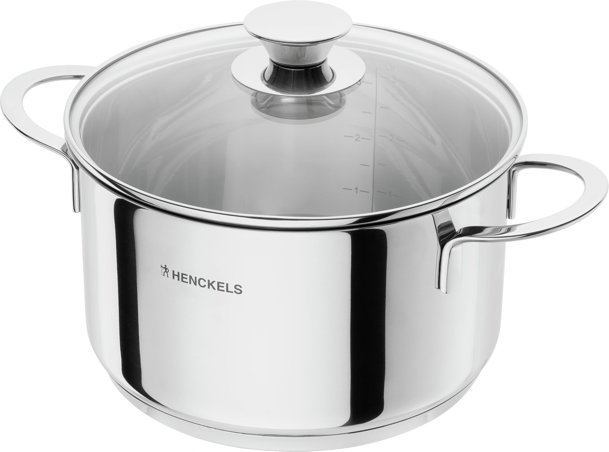 HENCKELY by ZWILLING Reflection - Set di pentole da 5 pezzi, coperchio in vetro, acciaio INOX 18/10, per tutti i piani cottura, incl. induzione