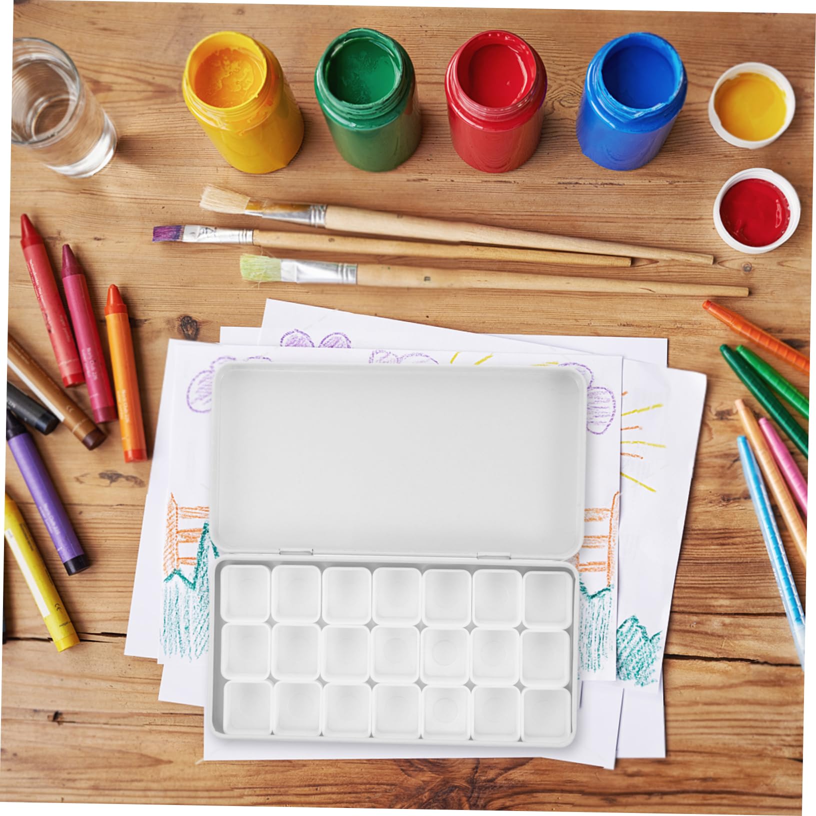 Operitacx 5sätze Wasserfarben Pigmentbox Mittelgroßer Metallkasten Für Aquarellfarben Mit Fächern Für Künstler Schüler Und Hobby-Maler Hält Farben Frisch Und Einsatzbereit
