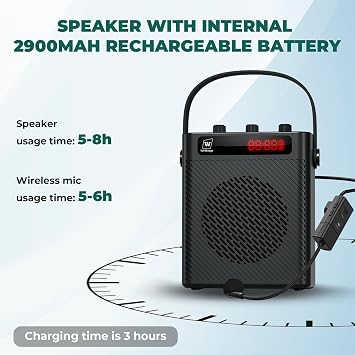 30W Wireless Voice Amplifier with Headset Microphone