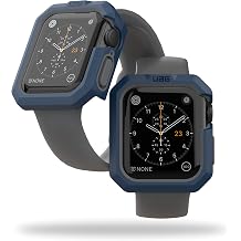 URBAN ARMOR GEAR UAG Compatible with Apple Watch Case 44mm iWatch Series 6/5/4 & Watch SE, Civilian Rugged Protective TPU Bumper Case, Black/Orange