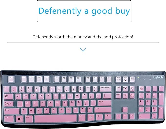 Funda Protectora de Teclado de Silicona para Logitech MK120 K120 - Rosa Degradado miniatura 3
