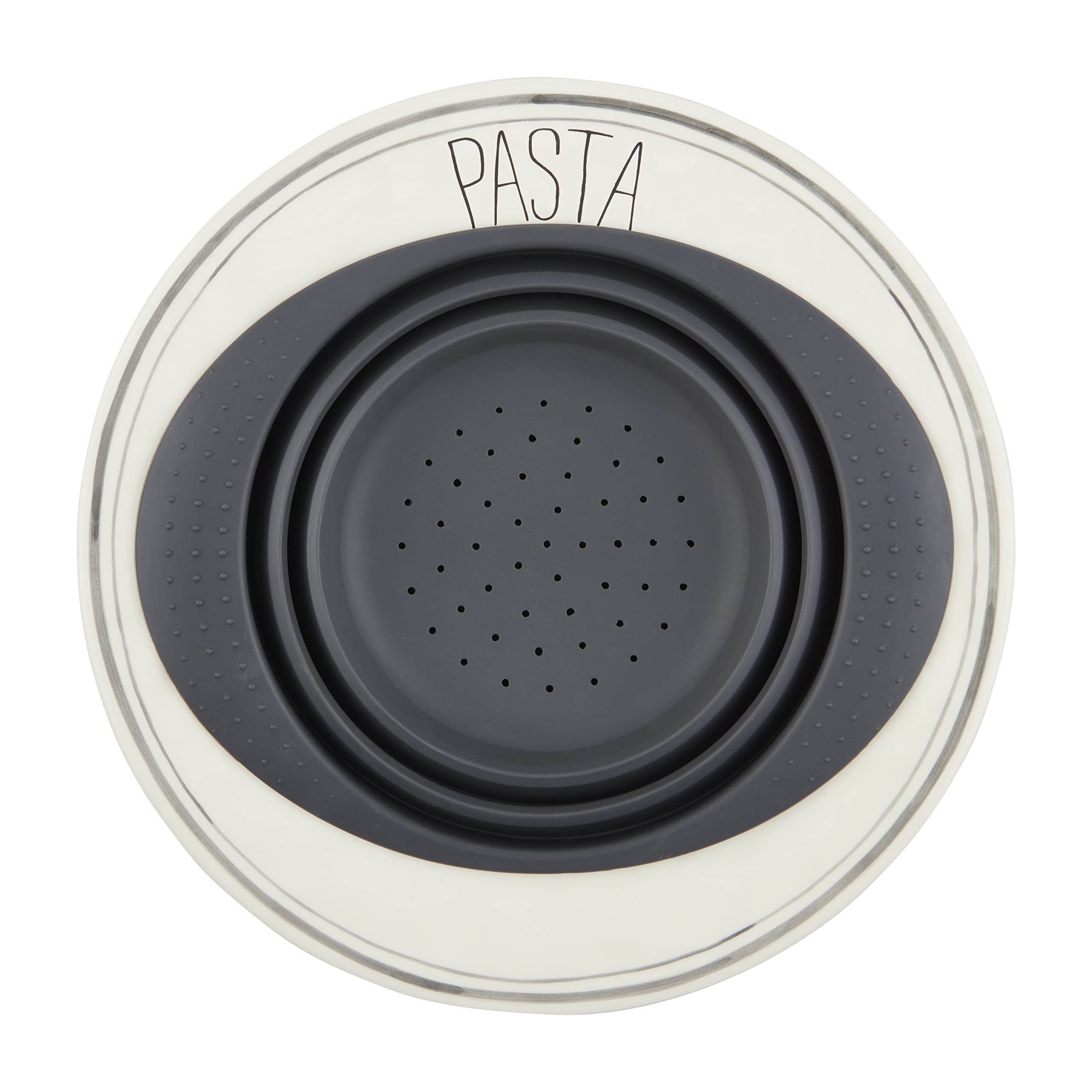 Bol à pâtes avec passoire silicone Mud Pie idéal pour vos repas conviviaux en famille