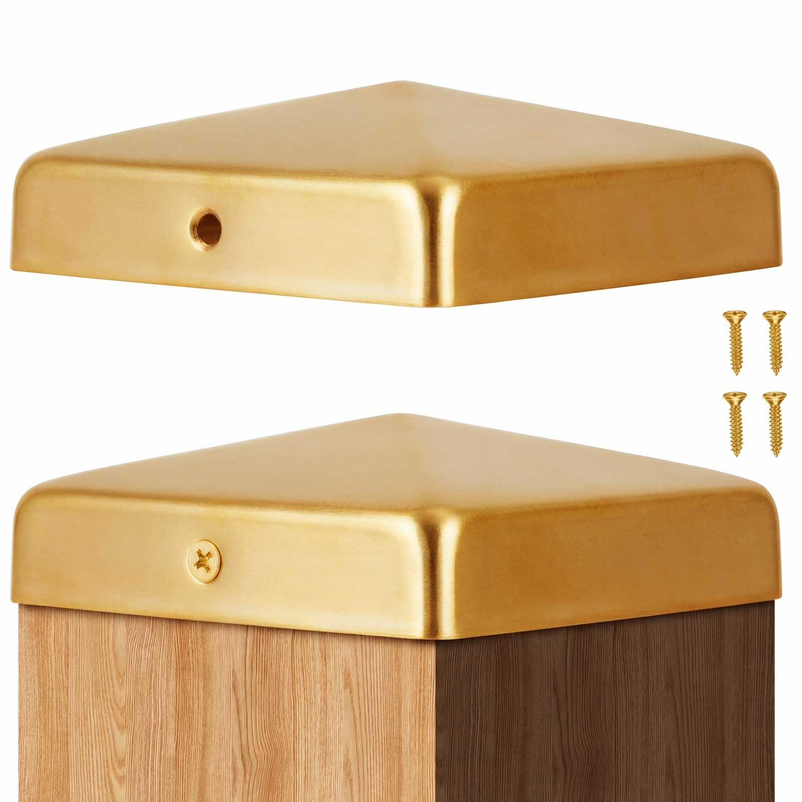 Tandefio 2 Pcs 4x4'' (Actual 3.5x3.5'') Fence Post Caps Solid