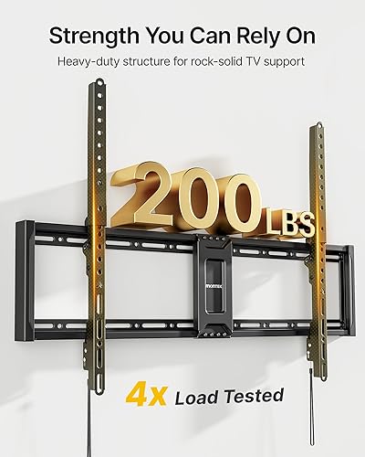 Miniatura 3 de monTEK Soporte de pared fijo resistente para televisores de 43 a 100 pulgadas de hasta 200 libras, soporte de pared ultra delgado de perfil bajo de