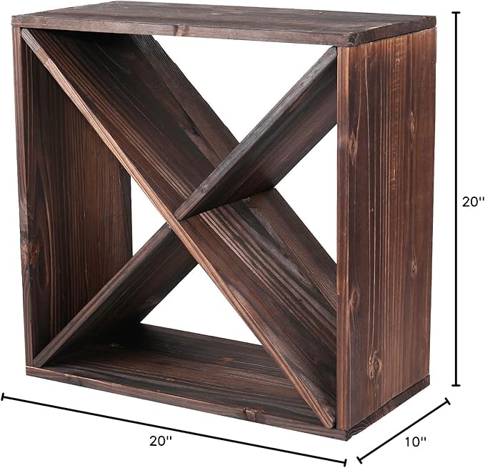 Soporte para Vino de Madera para 8 Botellas, Estilo Mariposa, Color Marrón Oscuro miniatura 3