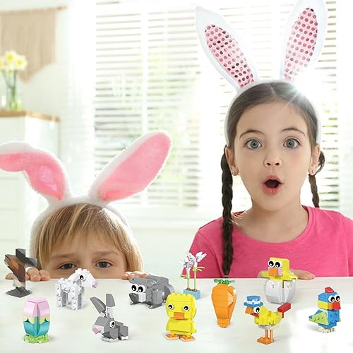 Miniatura 5 de Juegos de construcción de juguetes de Pascua de 392 piezas, conejitos, zanahorias y otros elementos de Pascua, bloques de construcción, juguetes