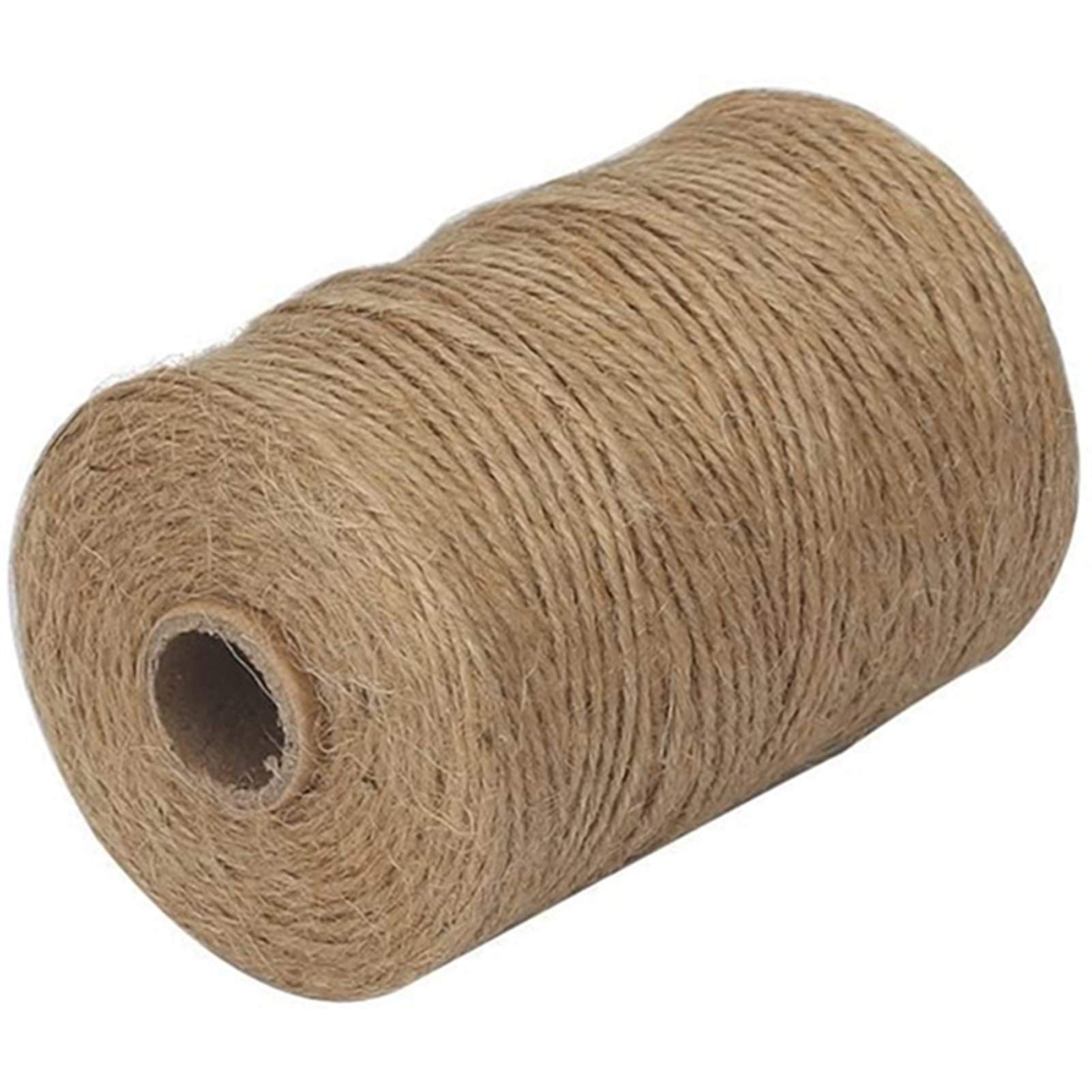 Zkenshan-Natural Jute Twine 200M/ Roll 2mm Jute Twine Natural Thick Brown Twine for Home Gardening Plant Picture Hanger Packing String, Natural Jute Fiber
