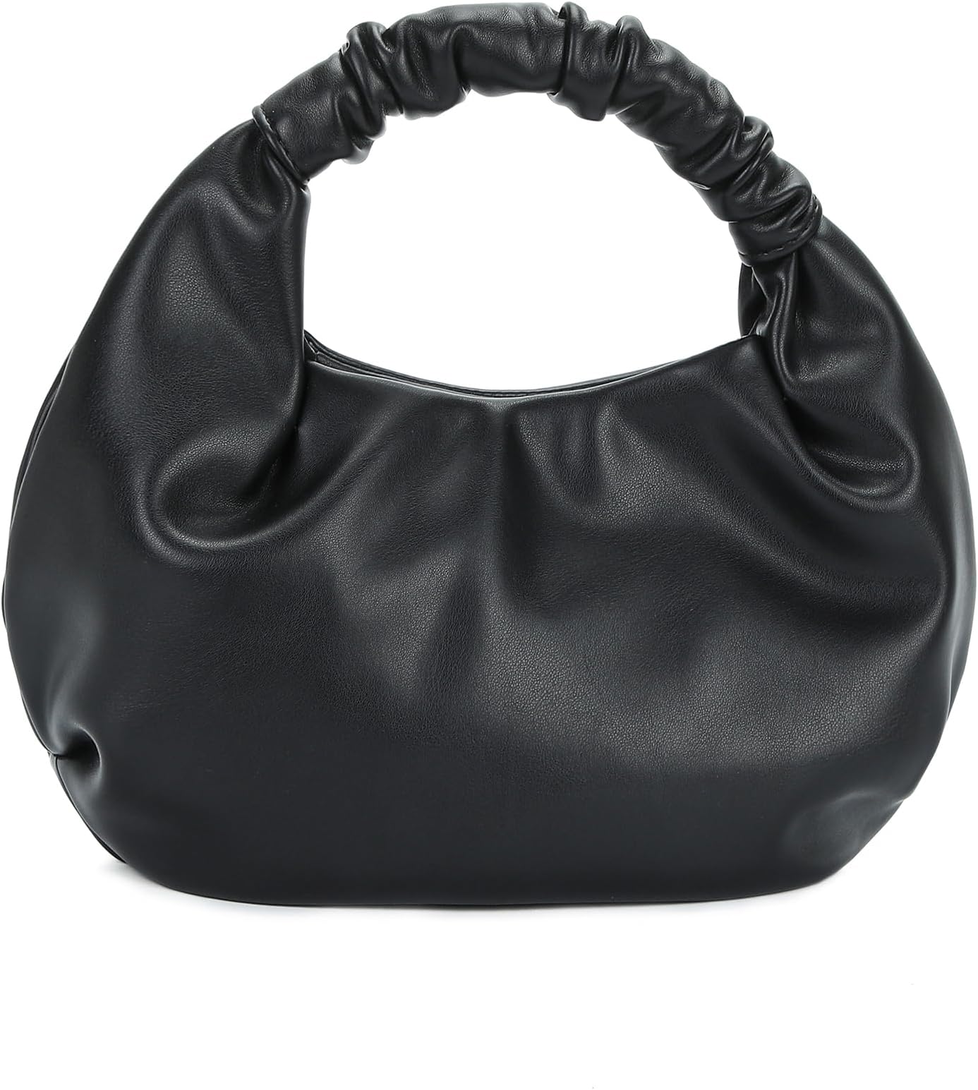 PettataChic Top Handle Bag for Women Small Ruched Hobo Handbag Soft Faux Leather Tote Bags Purse
