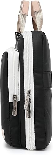 Miniatura 5 de Funda protectora de 360 con múltiples bolsillos para laptop, maletín para laptop de 15.6 pulgadas y 16 pulgadas (negro)