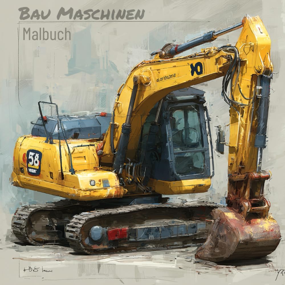 Bau Maschinen Malbuch – 44 Starke Baufahrzeuge im Einsatz | Bagger, Traktoren & mehr zum Ausmalen für Kinder & Erwachsene von mediamake.de