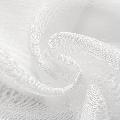 Miniatura 5 de Elegantes cortinas traslúcidas con textura de lino blanco roto, filtrantes de luz, ojales plateados antioxidantes, paneles de ventana para