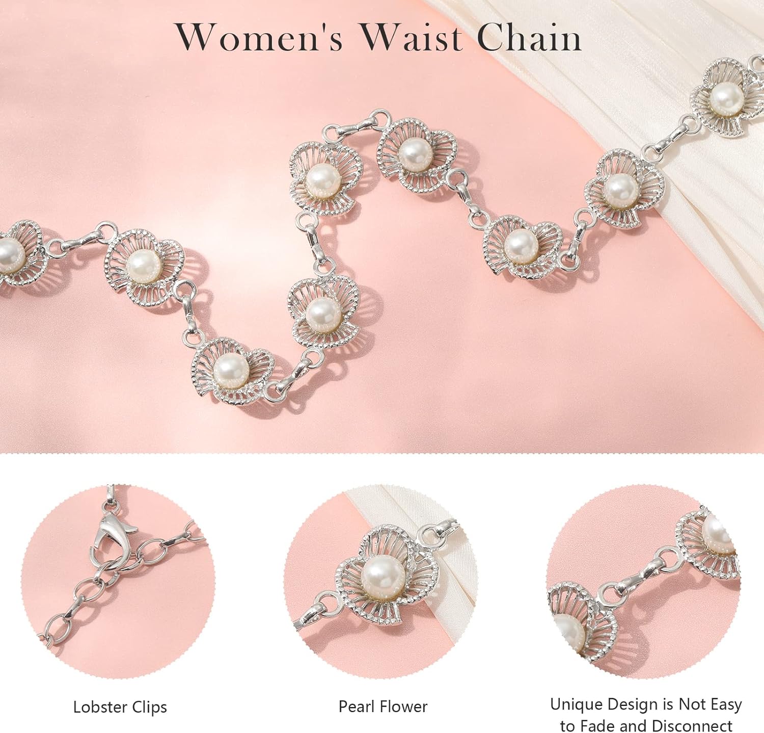 AWAYTR Waist Chains Belts for Women - Rhinestone Gold Silver Chain Belts for Dresses - Image 2