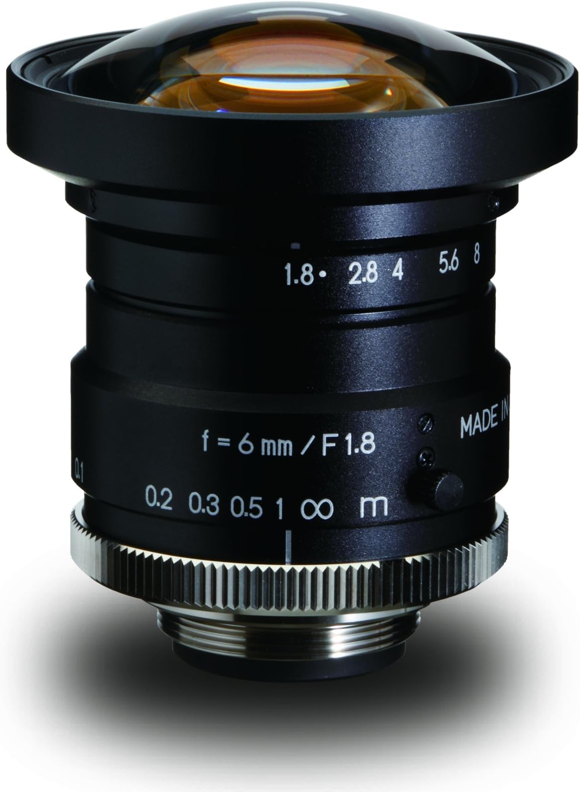 Kowa LM6HC 1" 6mm F1.8 Manual Iris C-Mount Lens, 2-Megapixel Rated