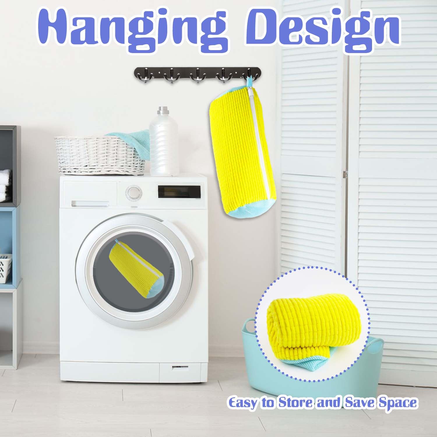 2 Sacchetti Per Lavare Le Scarpe In Nylon Giallo – Riutilizzabili, Con Cerniera, Per Lavatrice (39x19 Cm)