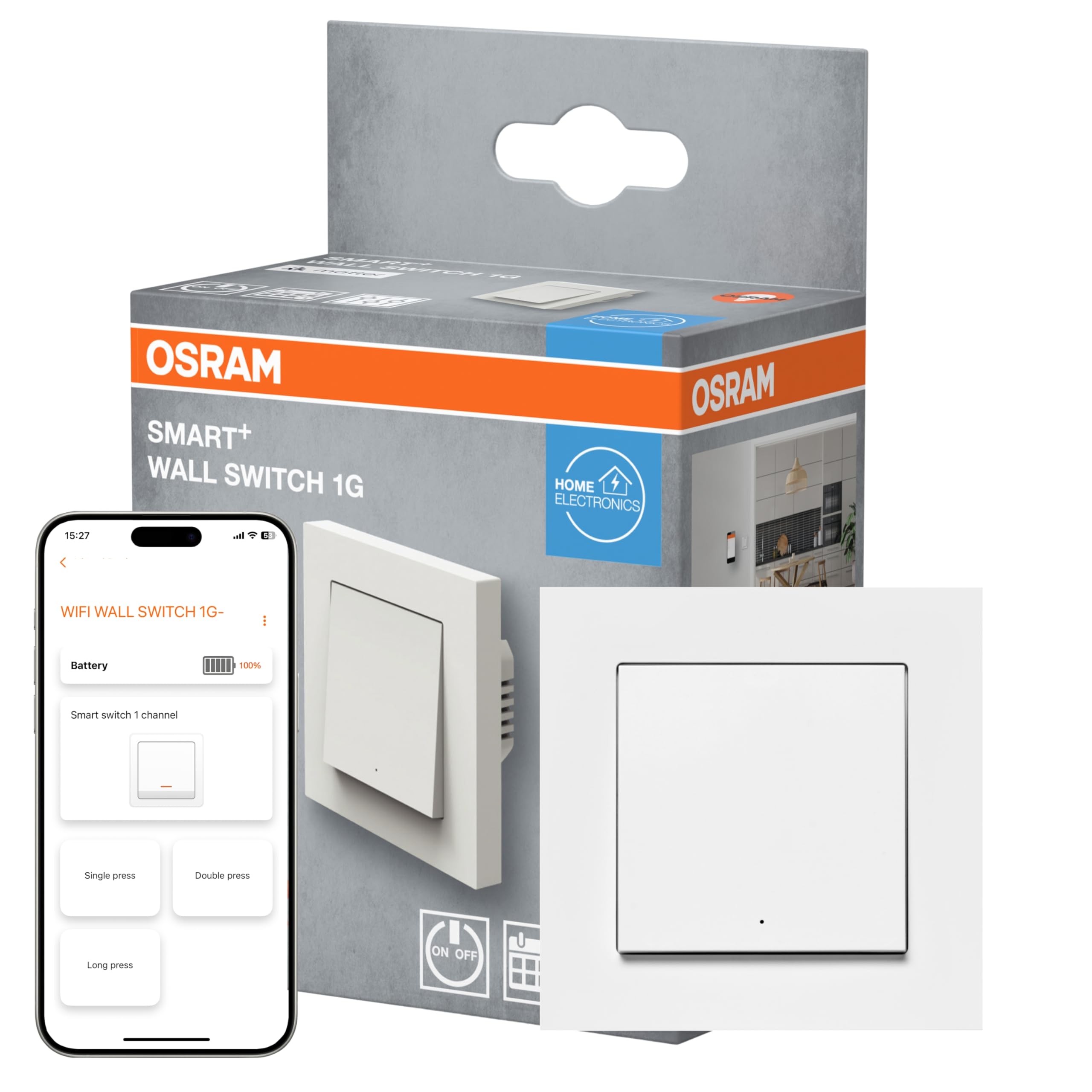 SMART+ WIFI MATTER WALL SWITCH 1 Channel