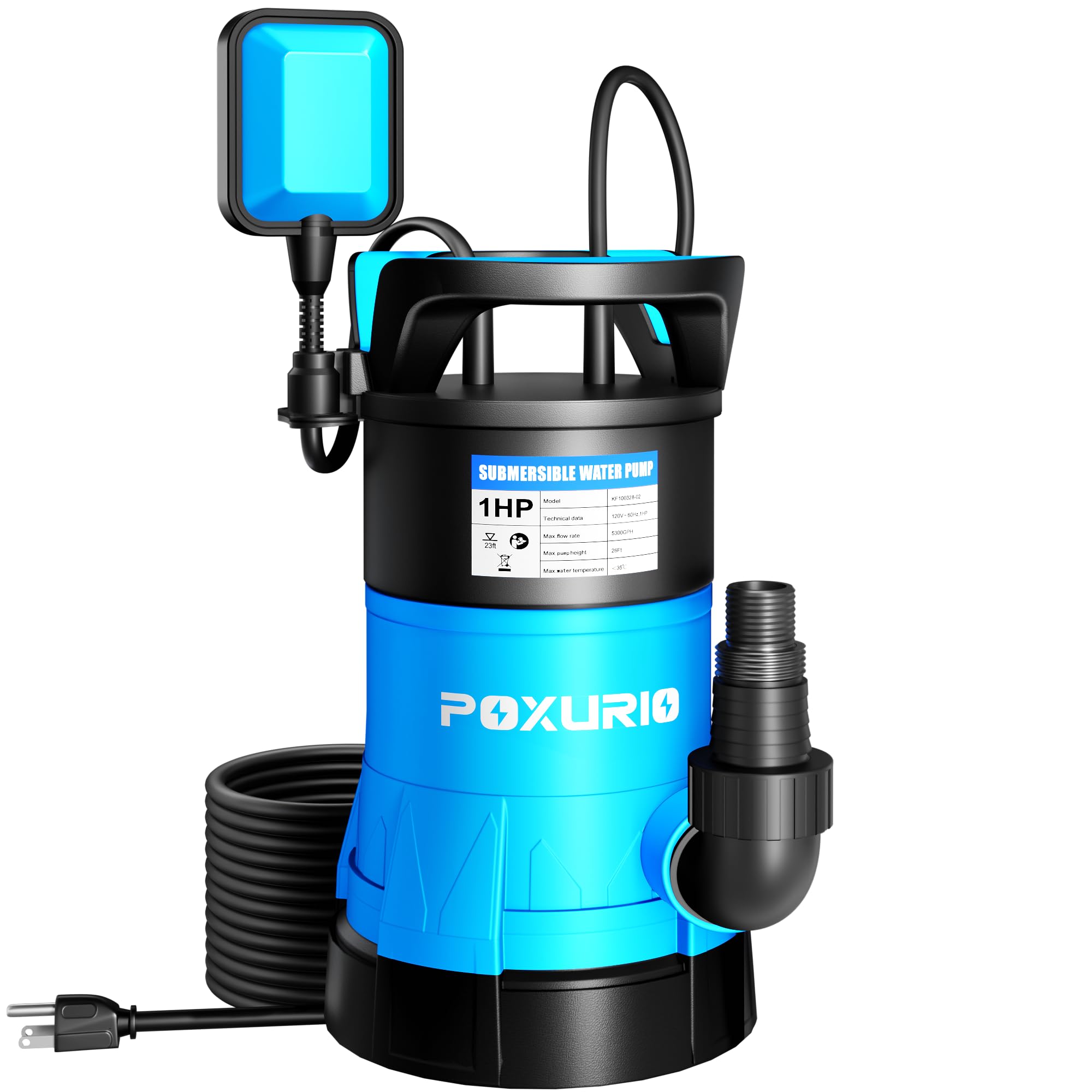 POXURIO Submersible Sump Pump with Float Switch