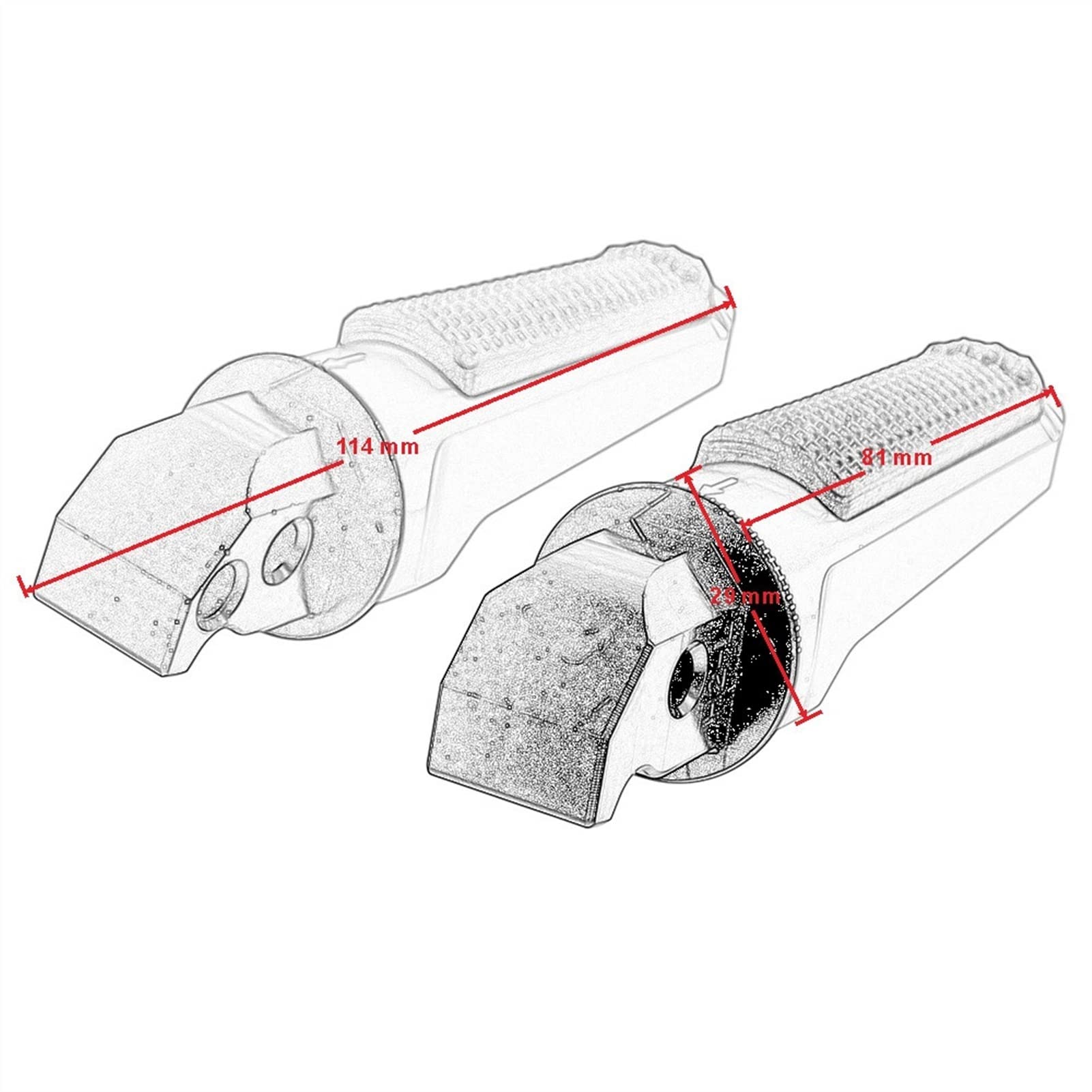 TCMI Motorrad Fußrasten Schwarz - Für Honda CBR600RR CBR1000RR CB1000R
