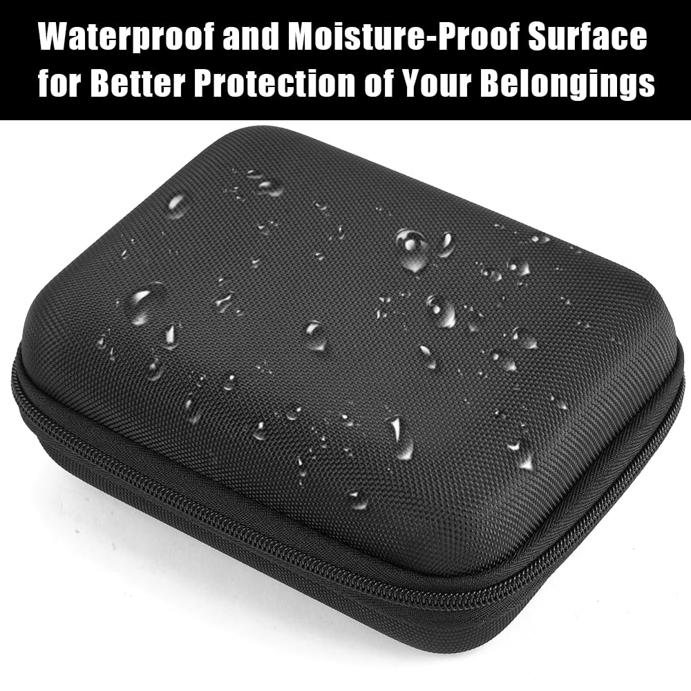 Rigid Tech Pouch Étui Rigide Imperméable pour Câble USB Chargeur 16x12x6 cm Noir