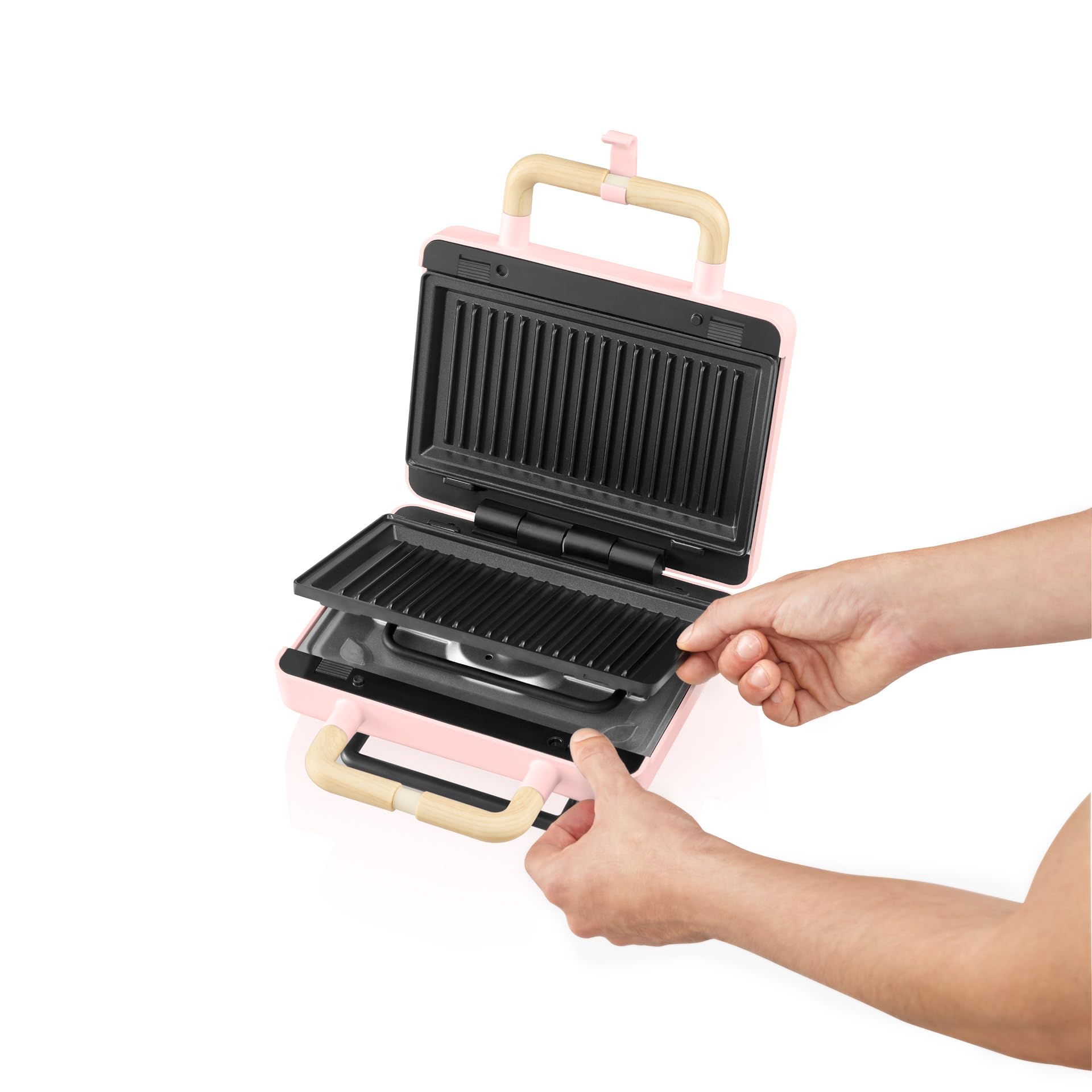 GRILL PANINI FLAMA 4963FL 22,5 x 13 PLAQUES EXTRAIB.ROSE