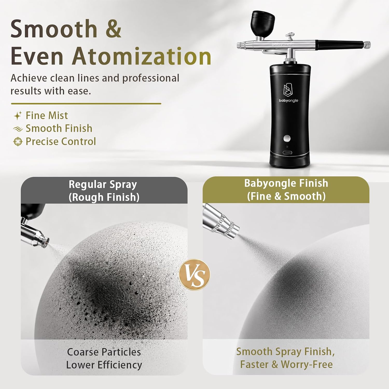 Cordless Airbrush Kit with Cleaning & Thinner, 3-Speed USB
