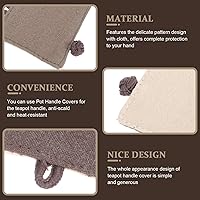 Vista 8 de UPKOCH Juego de 2 fundas de mango para hervidor de té, de tela vintage, soportes para mango de sartén de olla, fundas antideslizantes