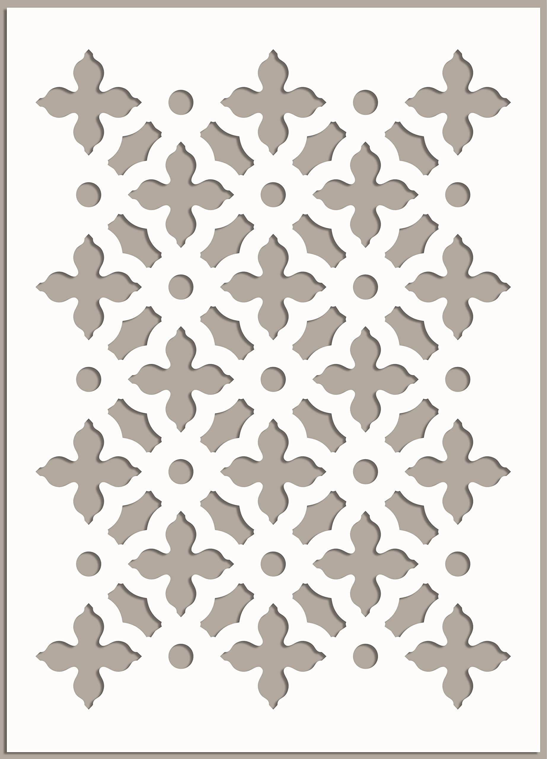 ED Laser Studio LEDA Moroccan Motif Trellis Seamless Pattern Cake Stencil for Painting and Drawing on The Wall, Furniture, Wood - Reusable for Crafts and Art Cake TE298