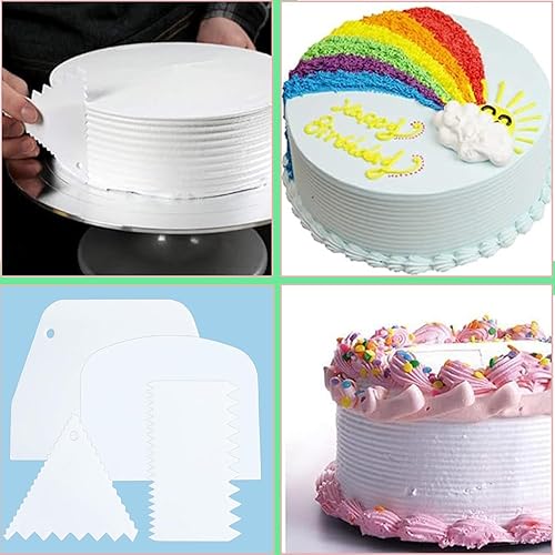 Miniatura 5 de Raspadores de masa y tazón, alisadores de glaseado de plástico, cortadores de masa, raspadores de banco, juego de 7 raspadores de pasteles y