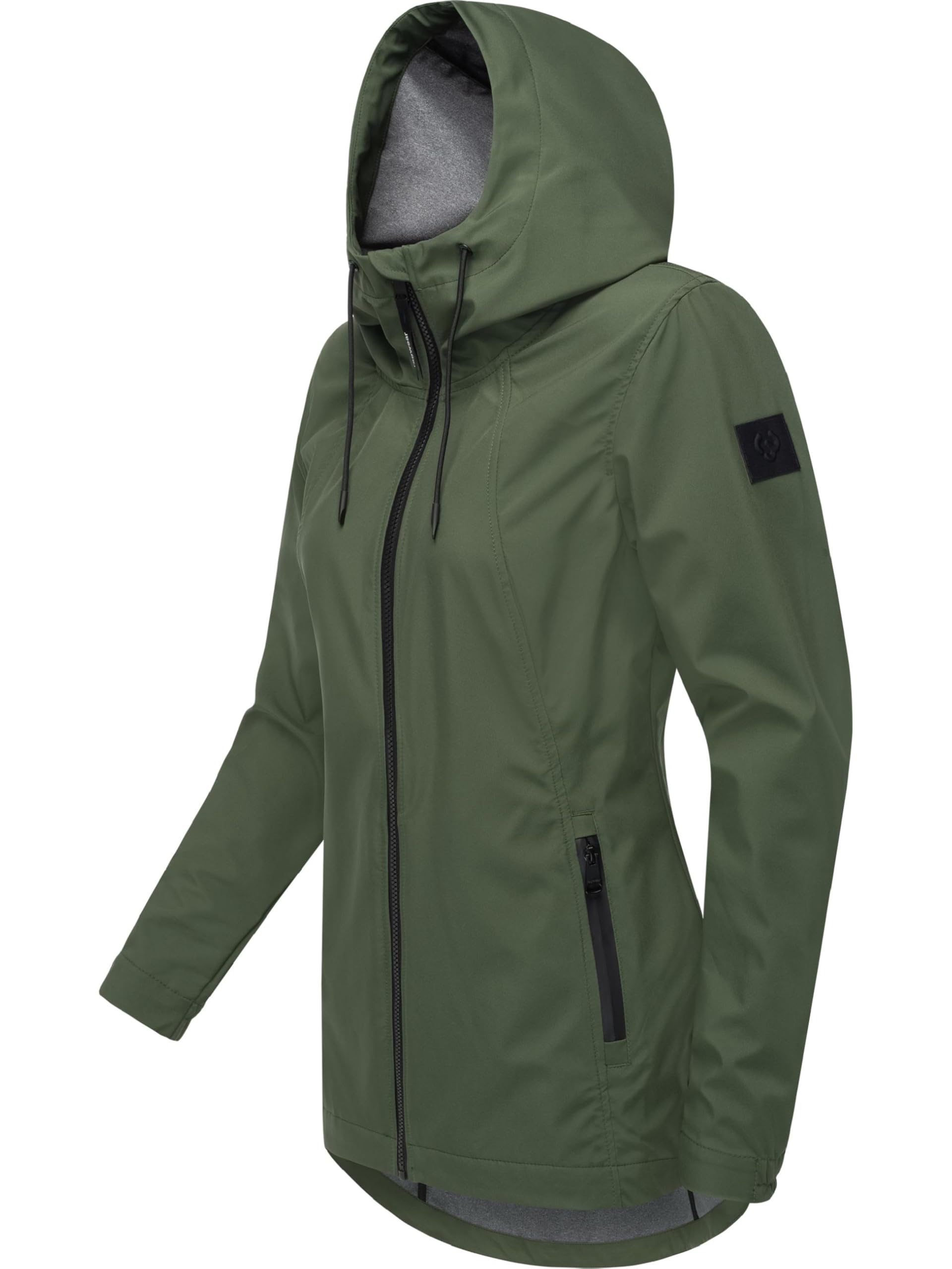 Ragwear Damska długa kurtka przejściowa, wodoodporna i oddychająca, krótki płaszcz z regulowanym kapturem, Zuzka Sport YOUMODO XS-6XL