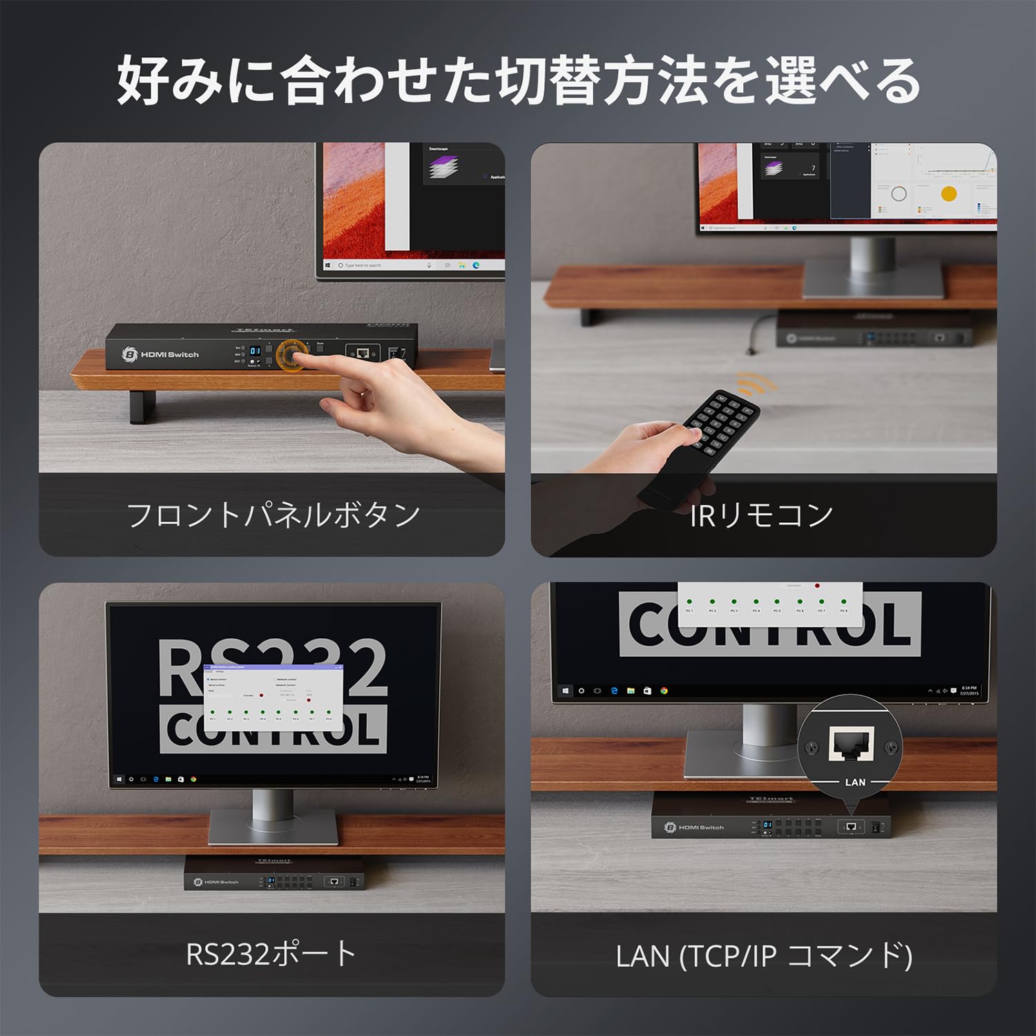 TESmart HDMIマトリックス切替器 8入力8出力 HMA0808A30 HDMIマトリックス | 8x8 4K30Hz/4K60Hz RS232/LAN制御 - TESmart