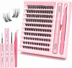 KAIDAA 120Pcs Cluster Eye Lashes For Women 8-14MM Size Cluster Eyelashes Extension Kit Lash Clusters With Bond & Seal and Tweezers For False Eyelashes Curly