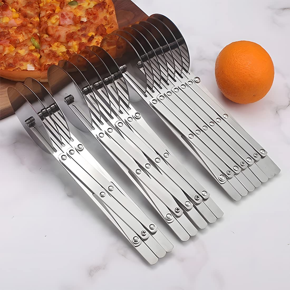 Teigschneider Mit 3 Verstellbaren Rädern – Edelstahl, Faltbar, Für Pizza, Kekse, Nudelteig, 24,5 Cm