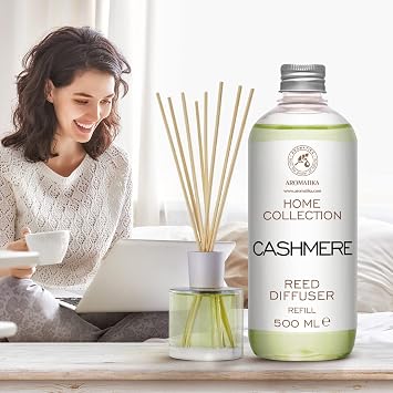 Refill Reed Diffuser Cashmere 500ml - Aroma Refill for Reed Diffuser - Long Lasting Home Fragrance - Air Freshener - Warm Scent - Aromatherapy - Home Decor - Air Diffuser
