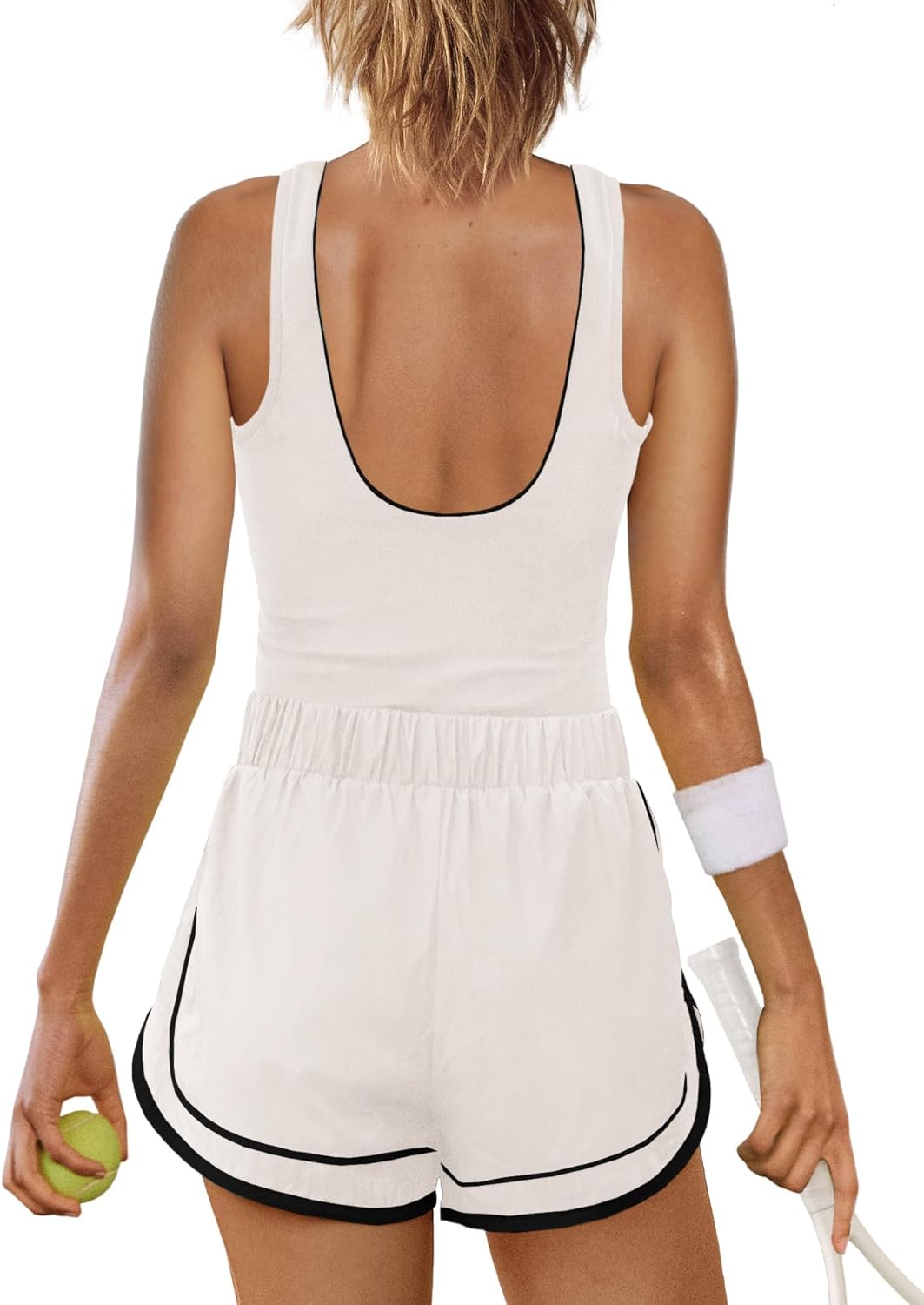 Yanekop Womens Athletic Romper Sleeveless Workout Jumpsuits Exercise Active Rompers One Piece Outfits Gym Yoga Clothes - Image 3