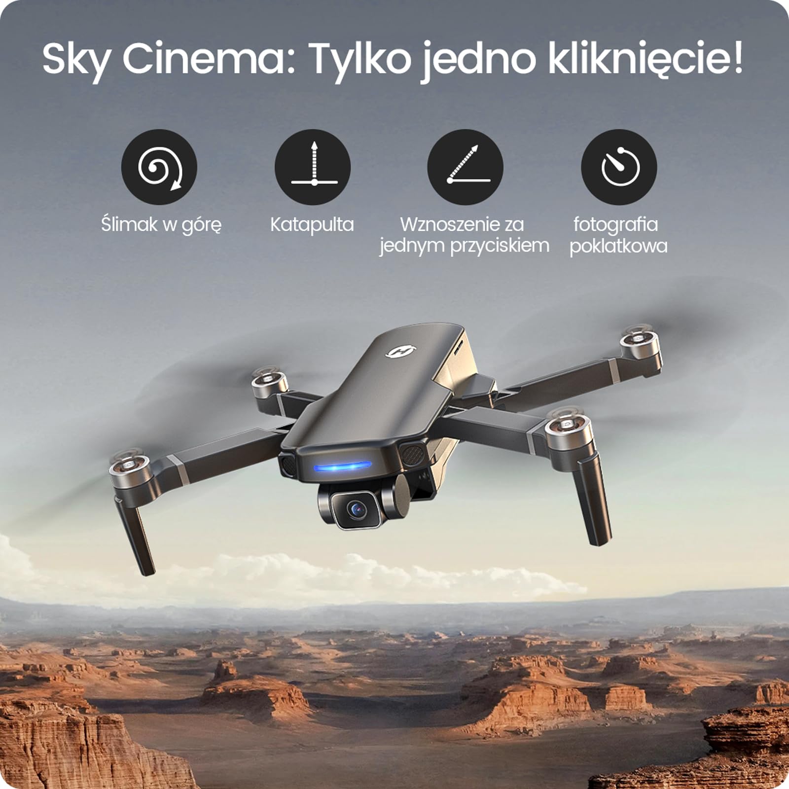 Holy Stone HS360S Dron GPS z Kamerą 4K dla Początkujących, FPV Składany Kwadrokopter z Transmisją HD 5G na 3 km, Silnik Bezszczotkowy, Tryb Śledzenia, Inteligentny Powrót, <249 g