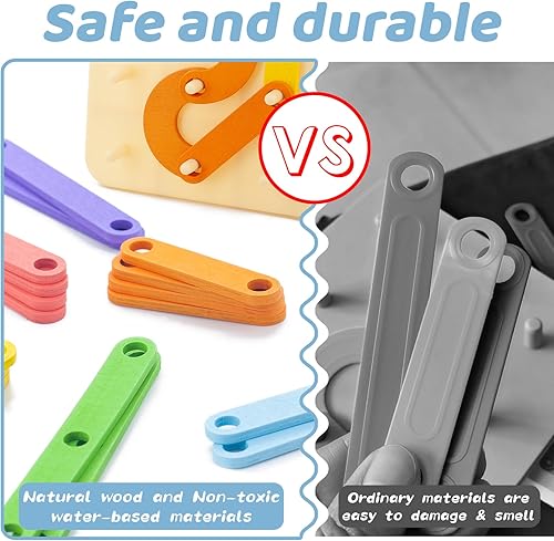 Miniatura 2 de Juguetes Montessori, rompecabezas con formas de letras y números, juguetes de construcción, 35 piezas de madera para educación preescolar, juego de