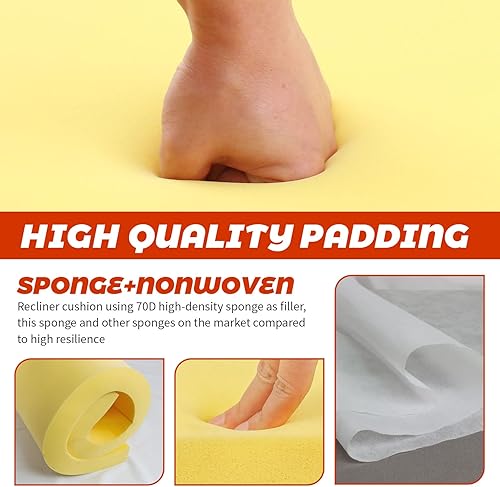 Miniatura 3 de Cojines para tumbona de 72 x 21 x 3 pulgadas, color beige, impermeable, para muebles, muy suave, con cremallera, lavables para sillas de patio