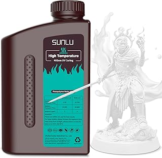 SUNLU High Temperature 3D Printer Resin, Fast Curing 3D Resin for LCD DLP SLA Resin 3D Printer, 405nm UV Curing 3D Printing Photopolymer Resin, High Temperature Resistance, 1 KG, White