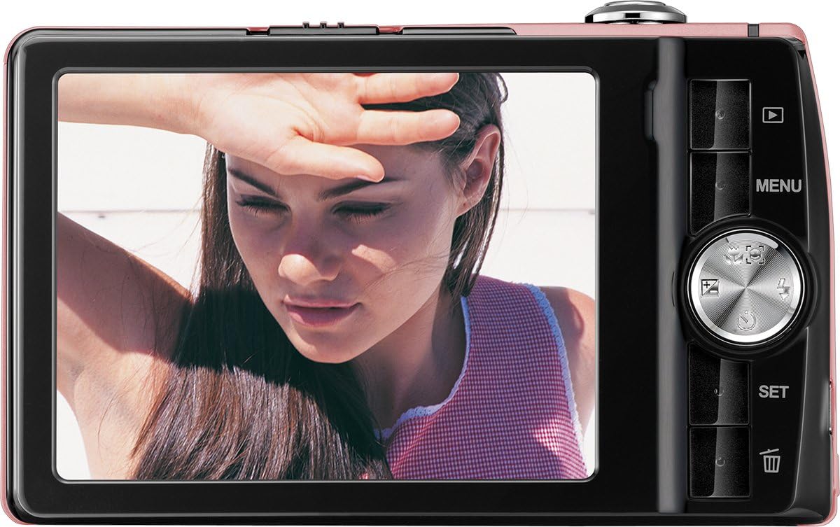 Agter view of the Rollei Flexline 200 digital camera, showing the 3.0 inch LCD screen and control buttons.