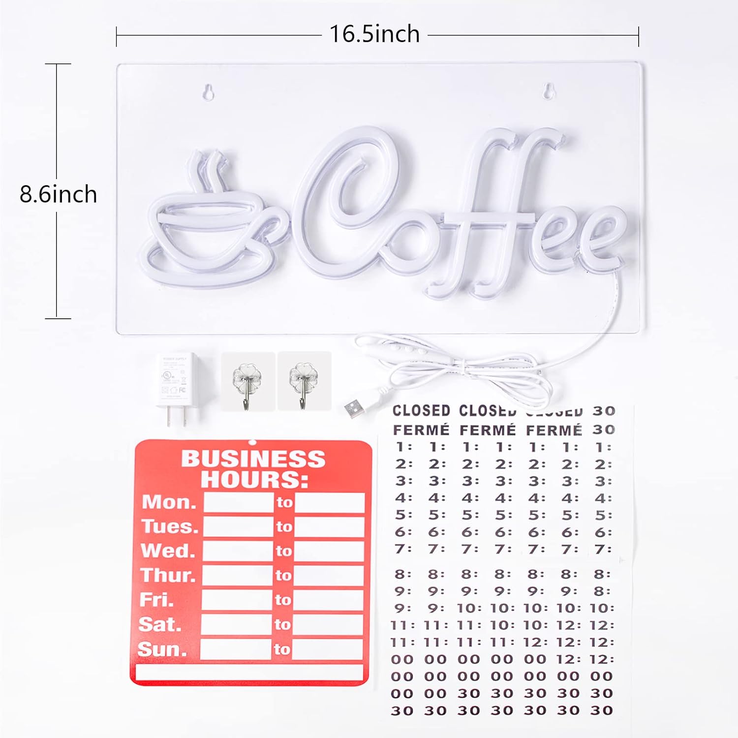 Bar Neon Signs 16.5 * 8.6 Inch(Red+Blue+Green+Yellow) + Coffee Neon Signs 16.5 * 8.6 Inch(Blue+Blue+Red)